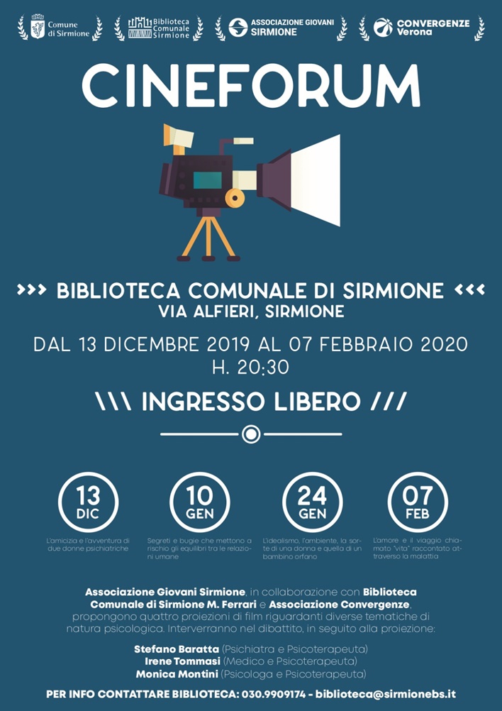 locandina cineforum nella biblioteca comunale di sirmione